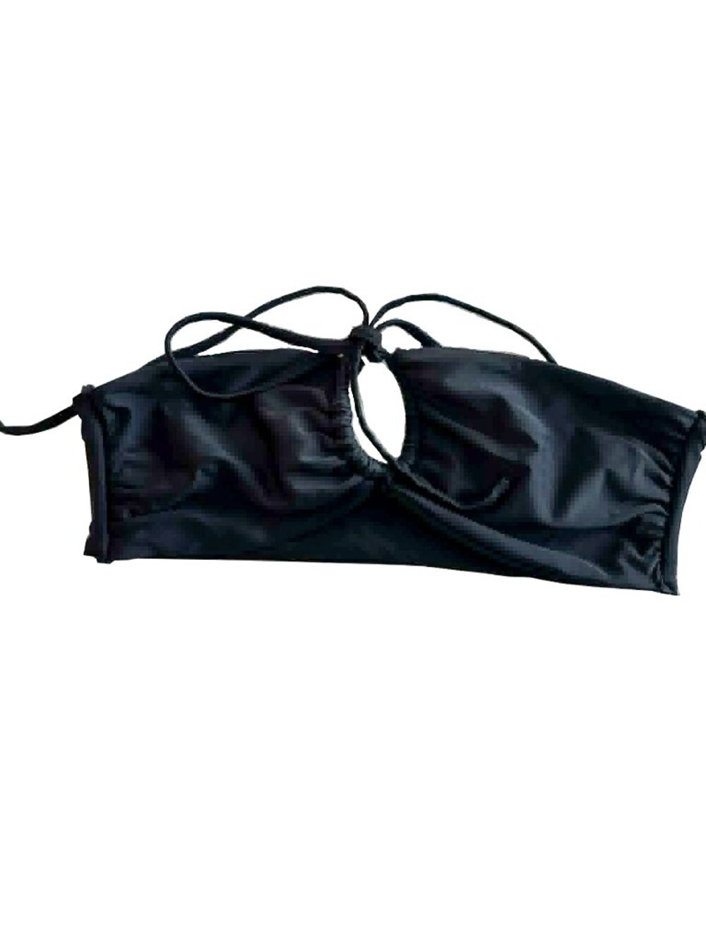 SUPERDOWN Black Halter Tie Bikini Top from Revolve Size M